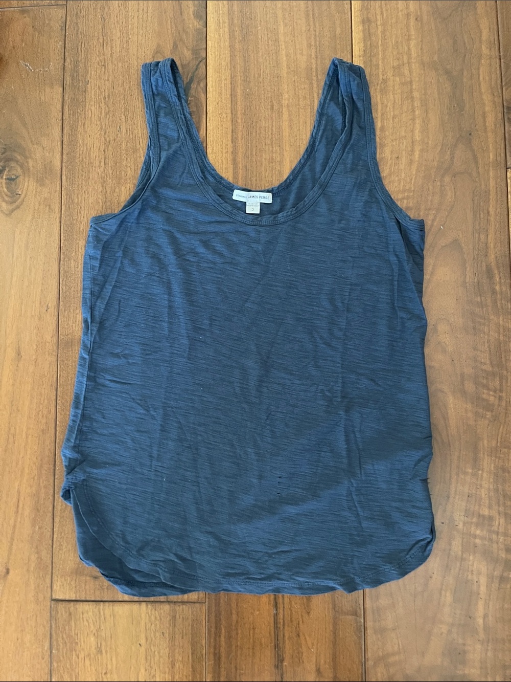 James Perse Deep Navy Wide-Strap Scoop Tank - Flaws noted in image